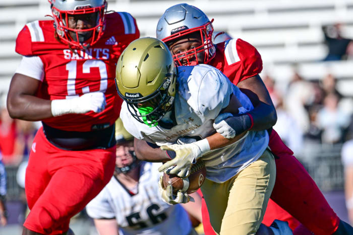 The Concordia Prep defense was relentless all afternoon in holding John Carroll scoreless in Sunday's MIAA B championship game at Johnny Unitas Stadium.